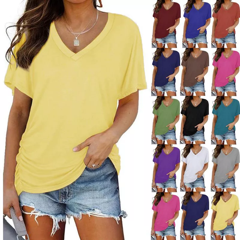 Color Basic Kurzarm-Top für Damen