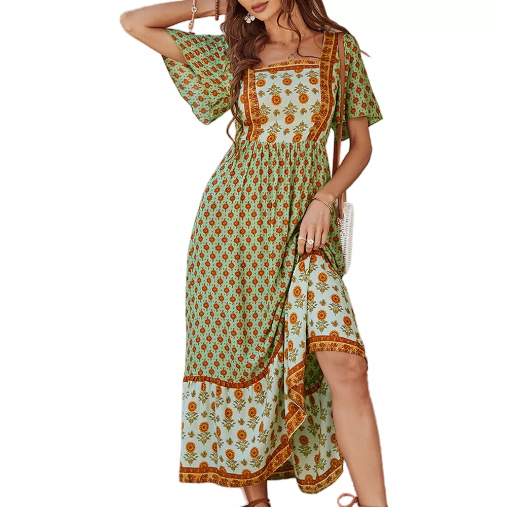 Maxikleid mit Blumendruck im Urlaubsstil