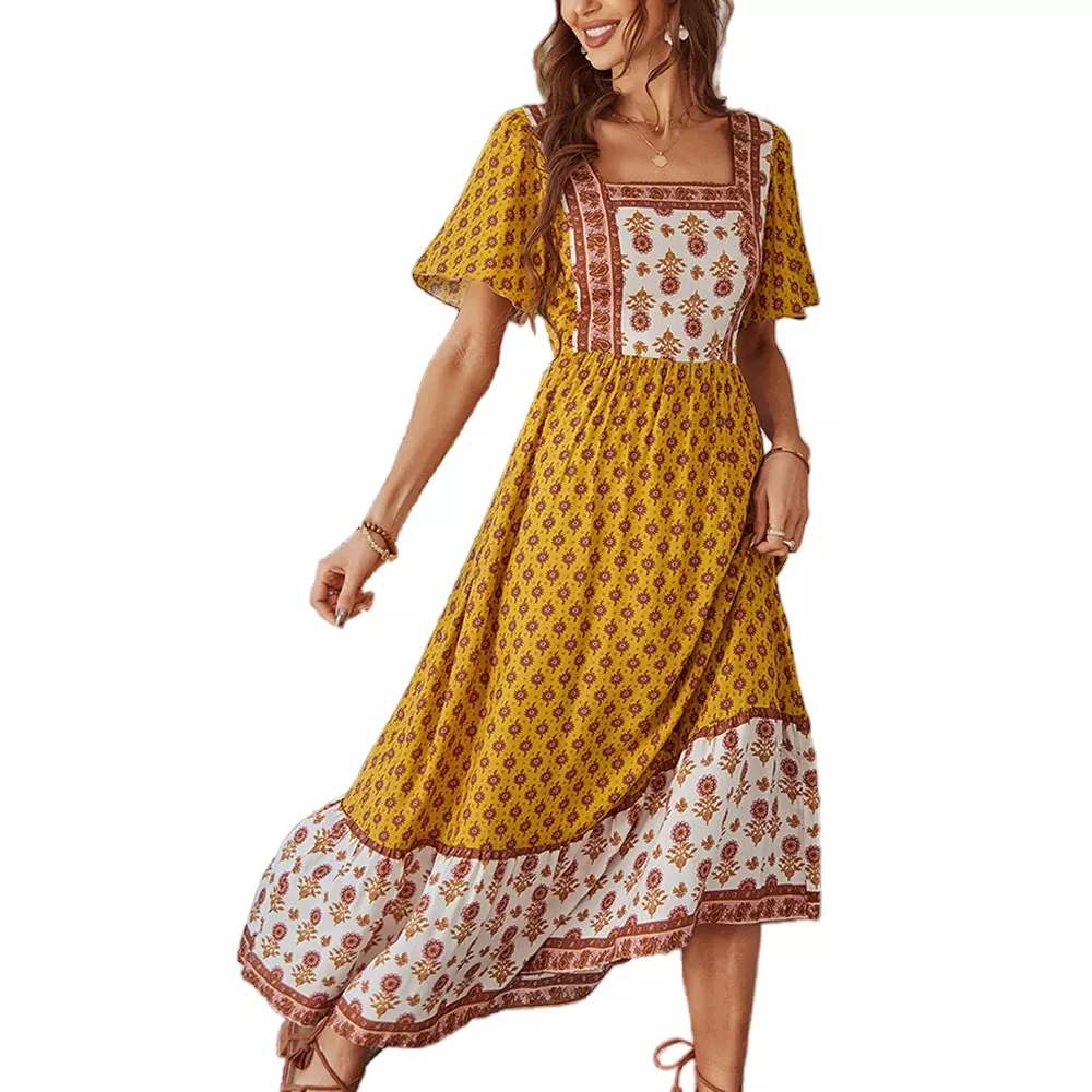 Floral Print Maxi Vacation Style Maxi Dress