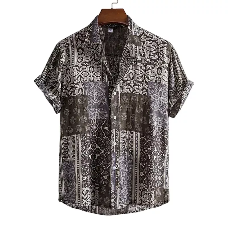 Printed Fashionable Men's Short Sleeve Shirt