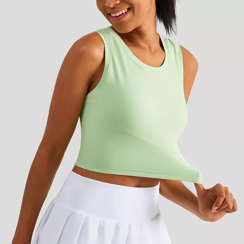 Integriertes, eng anliegendes Racerback-Westen-Yoga-Top