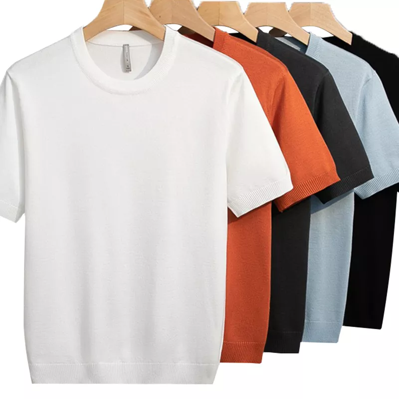 Pilling-resistentes Frühlings- und Sommer-Strick-T-Shirt für Herren